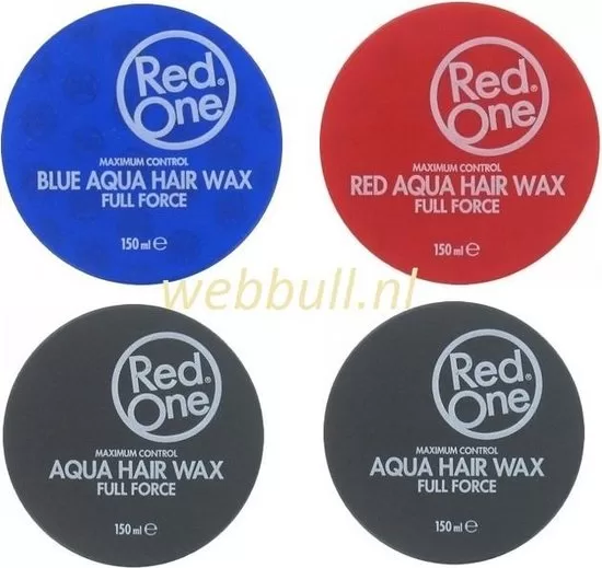 RedOne Aqua Hair Wax 4-Pack (Blau-Rot-Grau) - 150ml Styling Wachs für starken Halt, glänzendes Finish, ideal für alle Haartypen