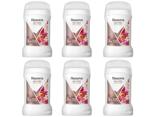 Rexona Maximum Protection Deodorant Stick 6x40ml - Bright Bouquet, 3x Bescherming, Langdurige Bloemige Geur, Dermatologisch Getest, Alcoholvrij