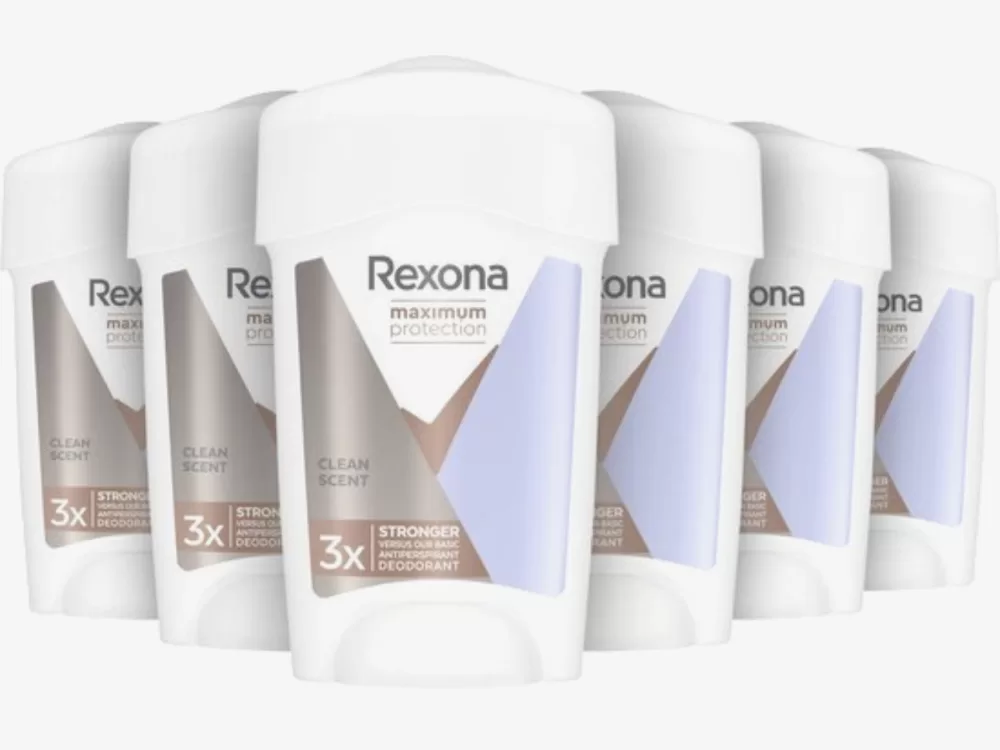 Rexona Women Maximum Protection Deodorant Stick 6x45ml - 48u Bescherming, Clean Scent, TRIsolid Technologie, Alcoholvrij, Dermatologisch Getest