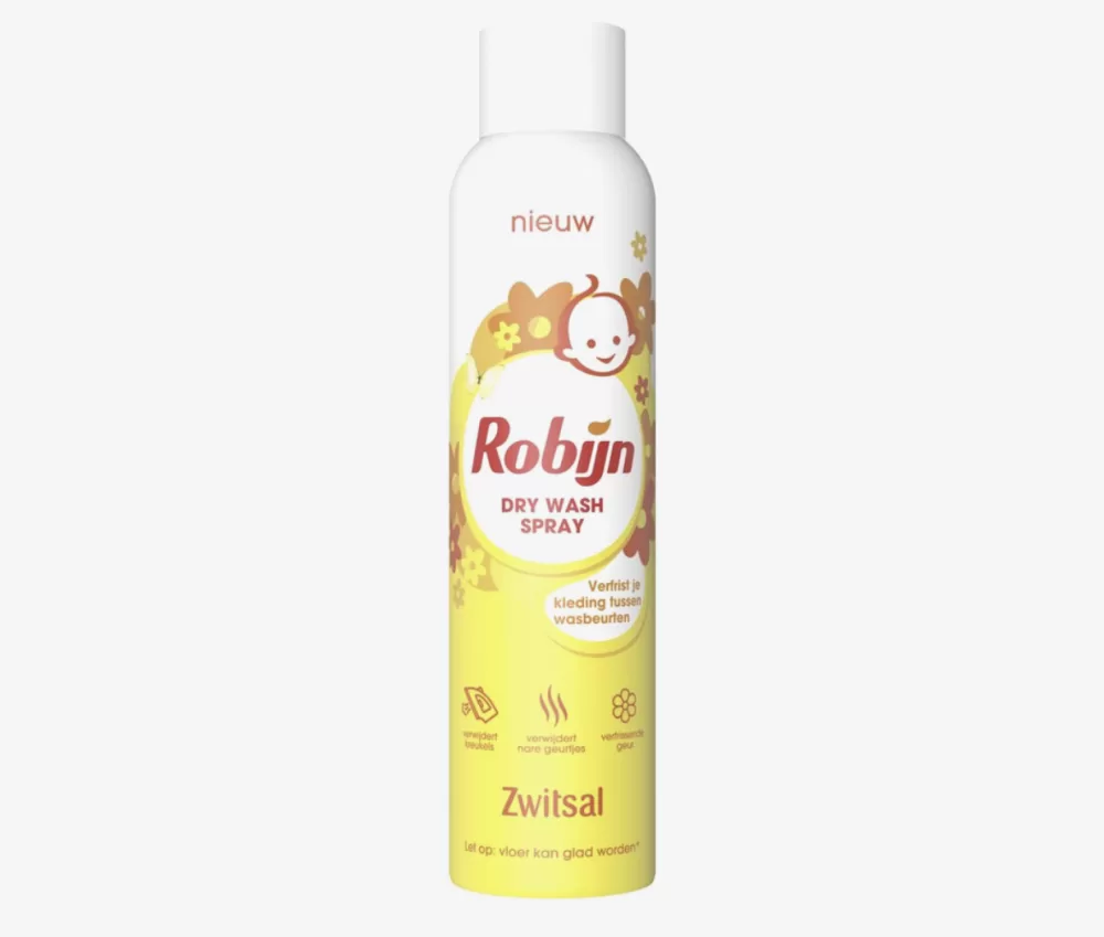 Robijn Dry Wash Spray Zwitsal 200 ml - Verfrist, ontkreukt & verzacht stoffen, verwijdert geurtjes, ideaal voor 25 kledingstukken.