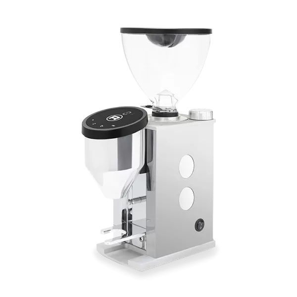 Rocket Kaffeemühle Faustino 3.1 – Chrom/Weiß, 50 mm Scheibenmahlwerk, stufenlose Mahlgradeinstellung, leise & effizient für perfekten Espresso