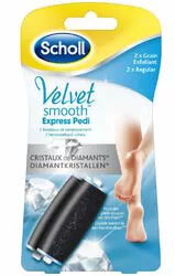 Scholl Velvet Smooth Express Pedi Rollers Regular - 2 Diamantkristallen Fußrollen für optimale Fußpflege und sanfte Haut