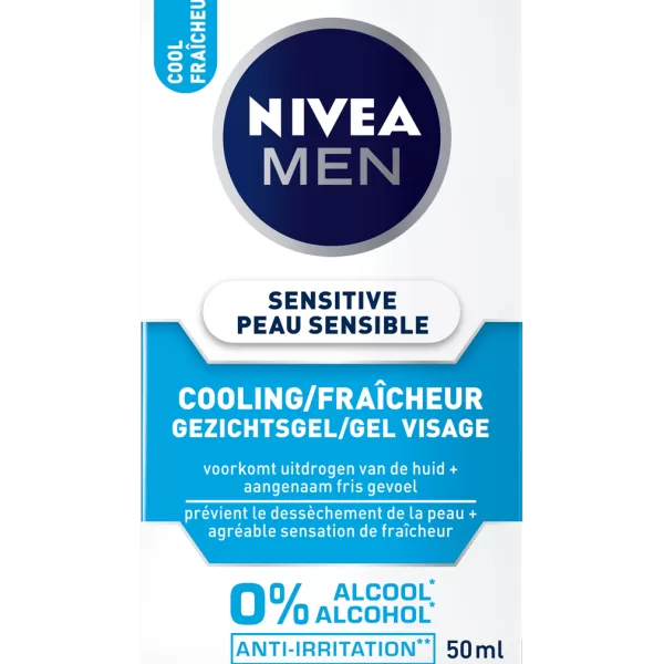 SENSITIVE Cooling Gezichtsgel voor Mannen - Verfrissend Gel voor Gevoelige Huid - Hydrateert en Kalmeert 50ml