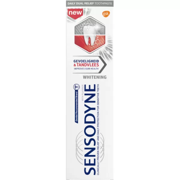 Sensodyne Gevoeligheid & Tandvlees Tandpasta - 75 ml, Whitening, voor gevoelige tanden & gezond tandvlees, klinisch bewezen formule