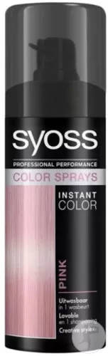 Syoss Color Spray Instant Color Pink 120ml – Levendige Haarverf voor Intense en Subtiele Looks, Sneldrogend, Geen Residu