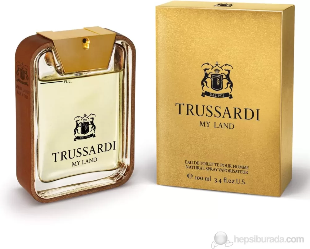 Trussardi My Land Eau de Toilette 100 ml - Houtachtige Fougere Geur met Mandarijn, Lavendel & Leer - Elegante Italiaanse Parfum