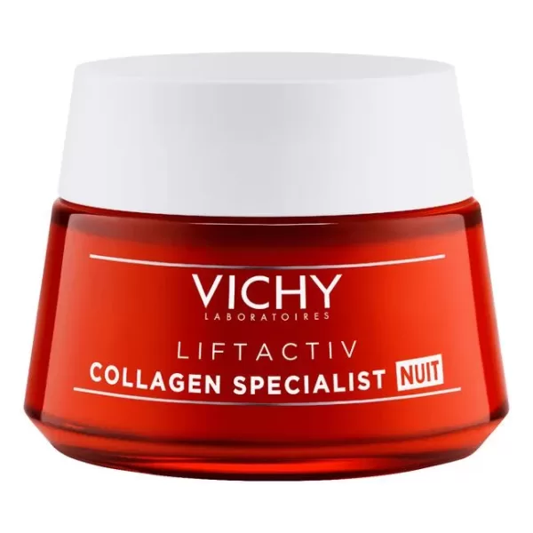 Vichy Liftactiv Collagen Specialist Nachtcrème 50 ML - Anti-aging, vermindert rimpels, verstevigt huid, hypoallergeen, voor stralende teint