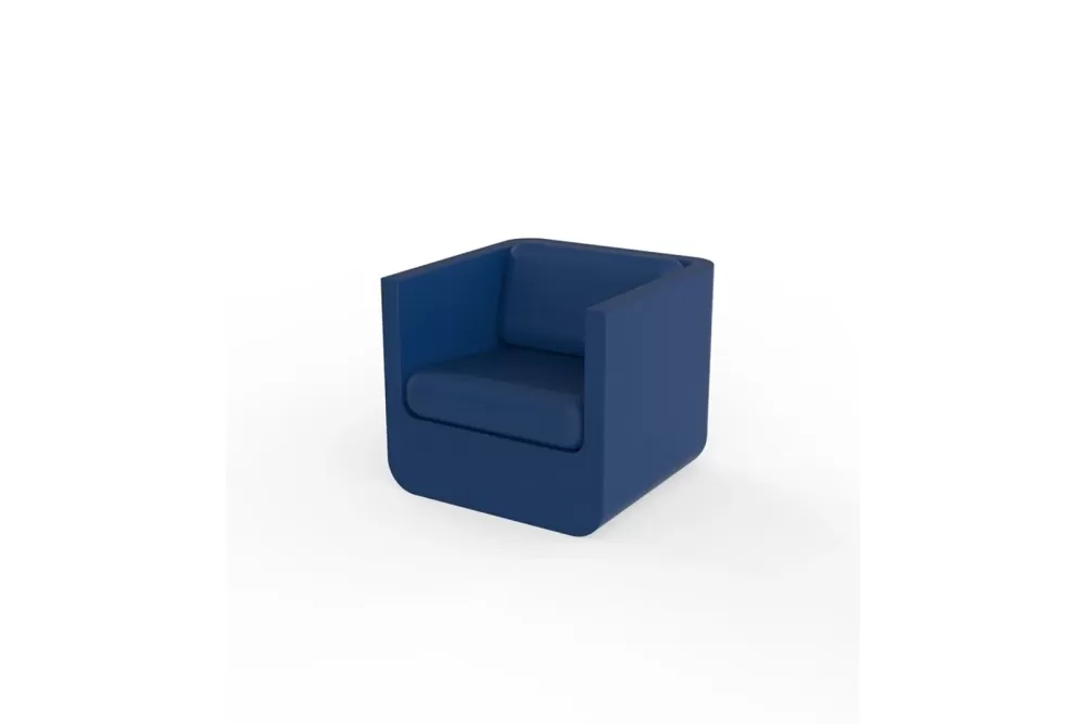 Vondom Ulm Loungesessel Marineblau | Ergonomisches Design, wetterfest, 100% recycelbar, für Innen- & Außenbereich, modernes Luxusmöbel