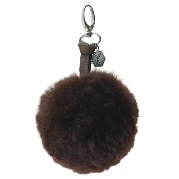 WEICH Couture Alpaca Pompon CLAVE Schlüsselanhänger - Braun, 100% Royal Alpaca, allergikerfreundlich, atmungsaktiv, im Geschenkkarton