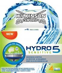 Wilkinson Hydro 5 Sensitive Rasierer – 4 Stück, Hautfreundliche Klingen für sanfte Rasur, Ideal für empfindliche Haut