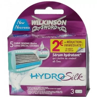 Wilkinson Hydro Silk Rasierer – 3er Pack, sanfte Rasur für glatte Haut, ideale Damenrasierer für empfindliche Haut, Hautpflege Technologie