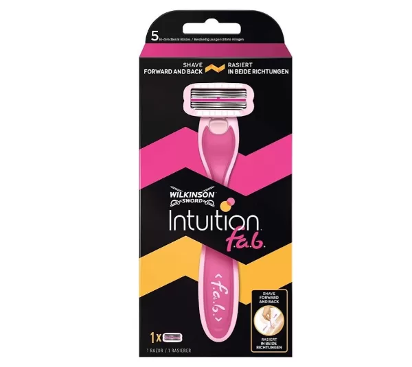 Wilkinson Intuition f.a.b. Scheermes – 2 Scheermesjes, 5 Klingen, beidseitiges Rasieren, Wasseraktivierte Gel, moeiteloos en aangenaam