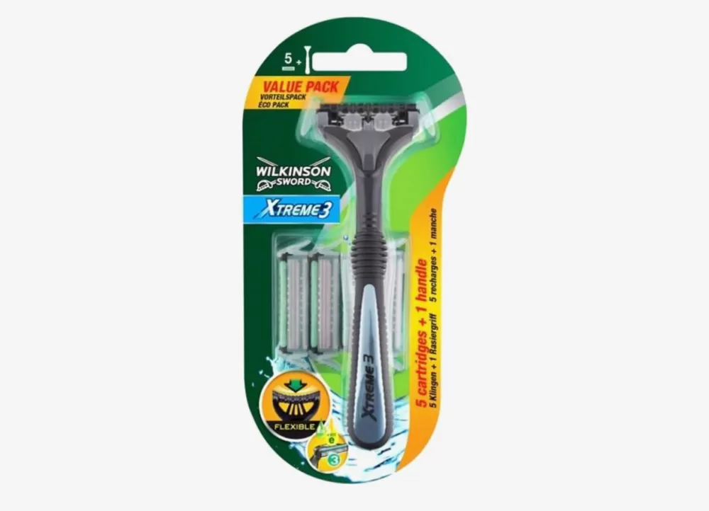 Wilkinson Sword Xtreme3 Hybrid Rasierer Set mit 5 Nachfüllklingen – Komfortables Scheersystem für eine sanfte Rasur