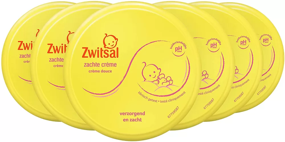 Zwitsal Baby Zachte Crème Voordeelverpakking 6 x 200 ml – Romige, hydraterende crème voor zachte en soepele babyhuid, pH-neutraal, dermatologisch getest