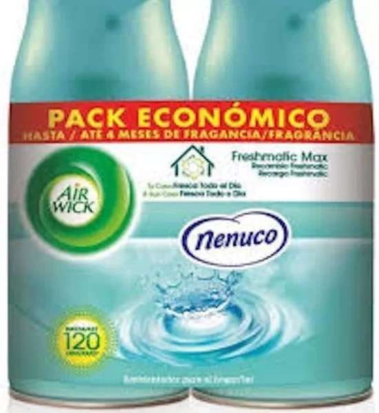 Air Wick Freshmatic Nenuco Luchtverfrisser Navulling - 6x250ml - Automatische Spray met Geurintensiteit - Spaanse Zonnegeur