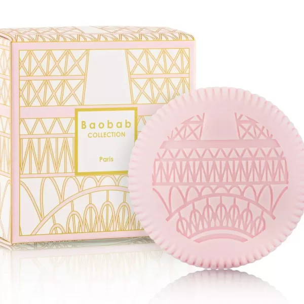 Baobab Paris My First Baobab Seife - Feuchtigkeitsspendend, floraler Duft, Eiffelturm-Design, 100g, mit Baobaböl, Pflege für die Haut