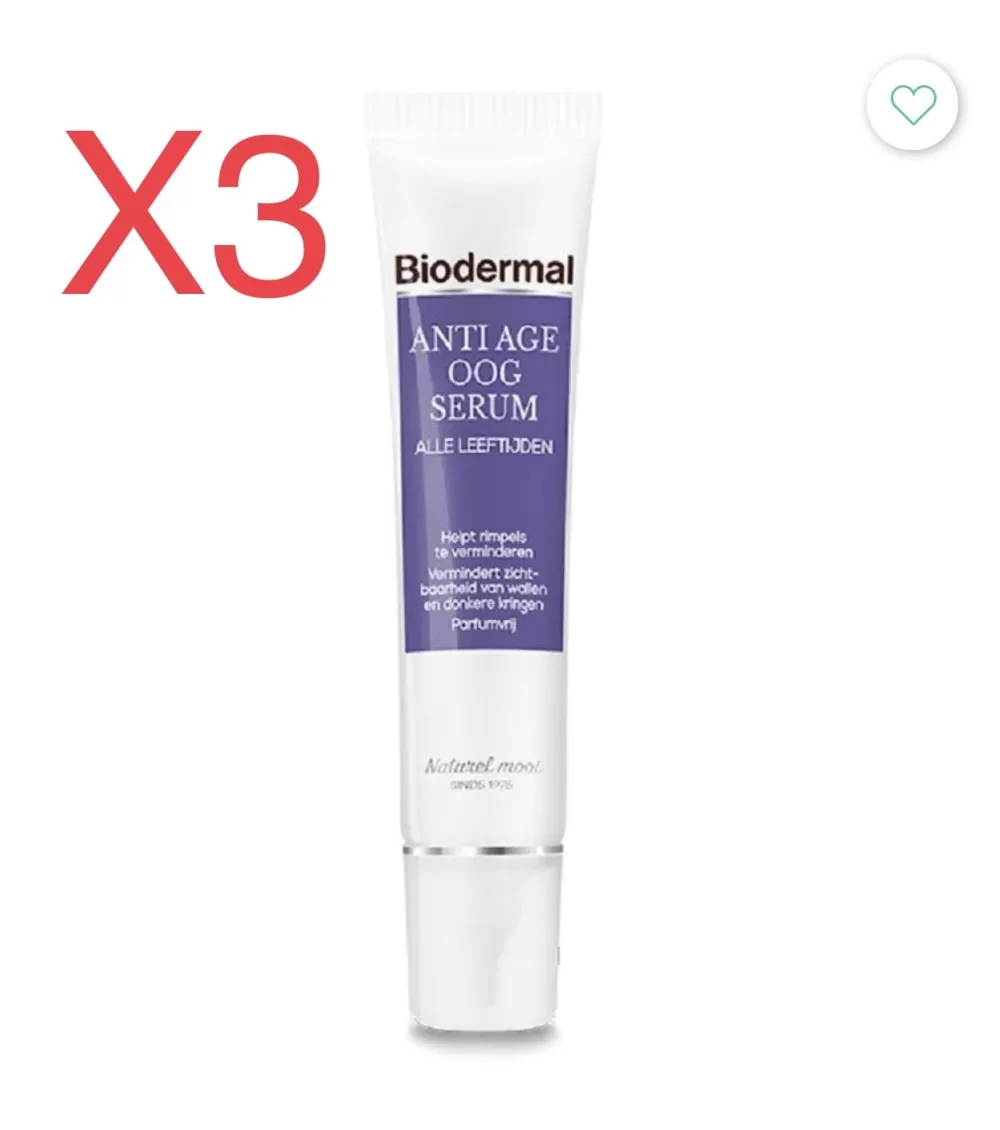 Biodermal Oogcrème - Bescherming tegen huidveroudering - 15ml (3 stuks) - Voor jeugdige en stralende ogen