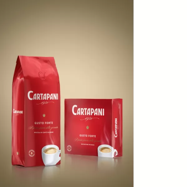 Caffè Cartapani Gusto Forte 1000g Bohnen - Intensiver Kaffeegenuss für echte Liebhaber - Premium Kaffee aus Italien