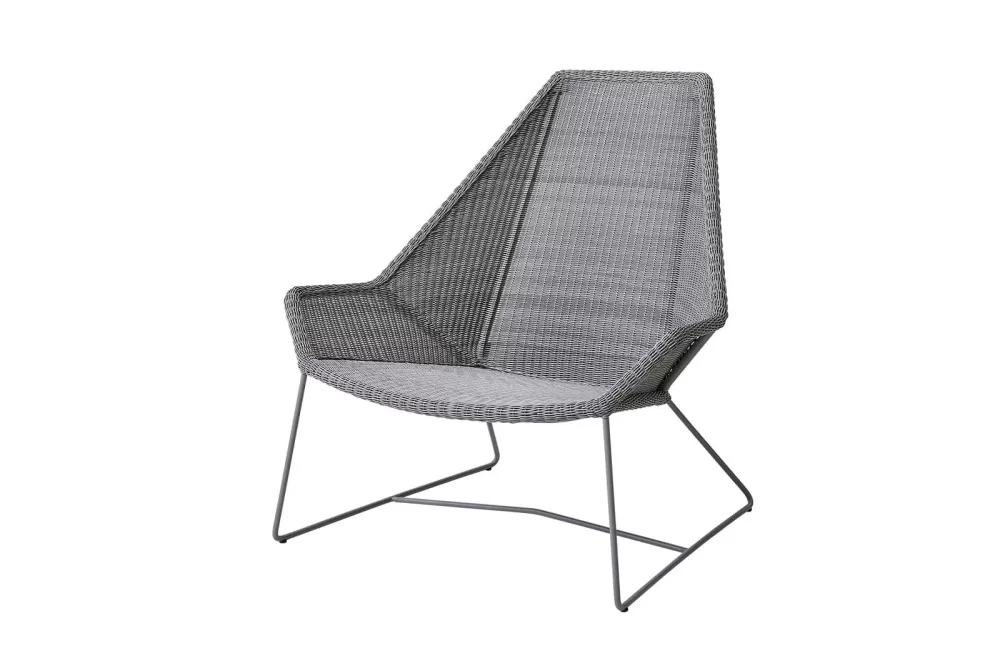 Cane-line Breeze Highback Loungesessel - Wetterfest, Light Grey, Design von Strand+Hvass, Komfortabel, Hochwertig, Ideal für Outdoor