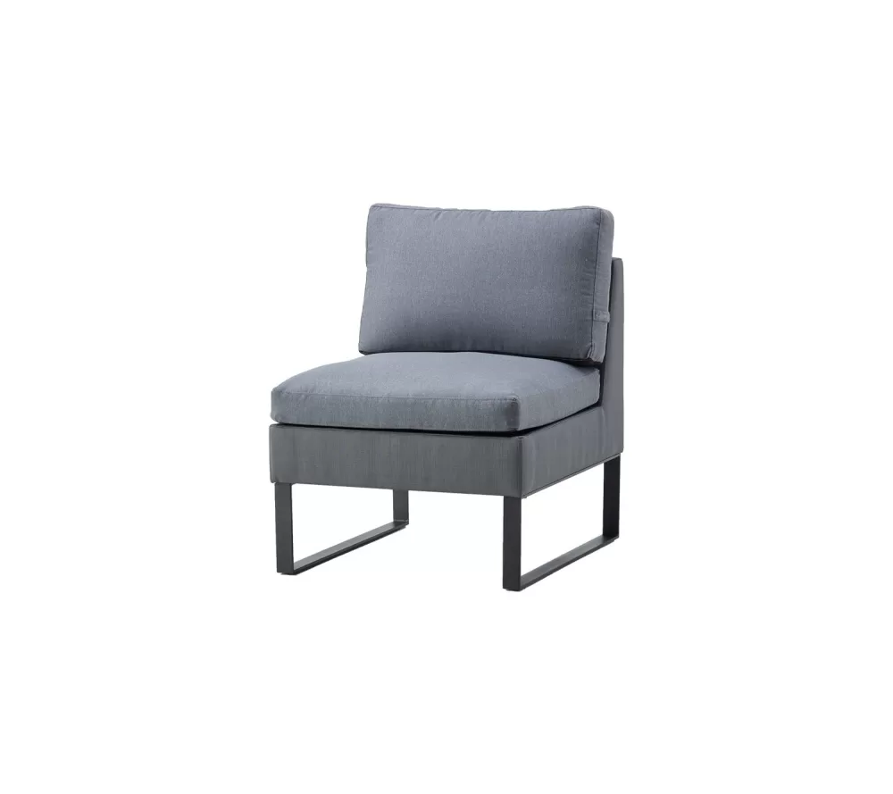 Cane-line Flex Einzelmodulsofa in Grau mit Kissen – Wetterfest, pflegeleicht, flexibel für Dining & Lounge, 70x76x85 cm, ideal für Garten & Terrasse