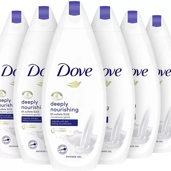 Dove Deeply Nourishing Douchegel - 6 x 500 ml | Hydraterende Crème voor Zachte Huid | Verzorgende Formule met NutriumMoisture