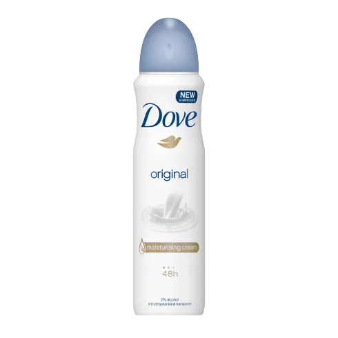 Dove Original Anti-Transpirant Deodorant Spray 150ml – 24h Schutz, glatte Haut, langanhaltende Frische, für trockene Achseln