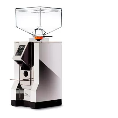 Eureka Mignon Perfetto Chrom - Exklusive Kaffeemühle, stufenloser Mahlgrad, SILENT-Technologie, digitale Portionierung, 50mm Mahlscheiben, Edelstahl