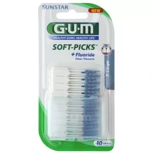 GUM Soft-Picks Extra Large - 40 Stuks Interdentale Reinigers | Zacht Rubber, Ideaal voor Orthodontie, Vermindert Gingivitis, Met Etui