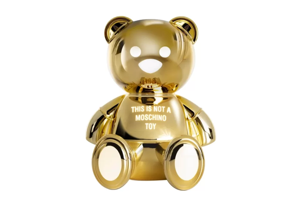 Kartell Toy Tischlampe Gold – Teddybär Design, LED, Moschino Kooperation, Designerleuchte für Kinderzimmer & Wohnzimmer, Kultobjekt