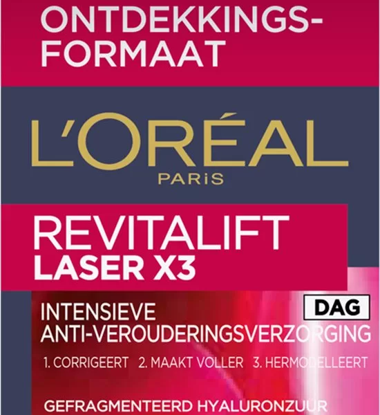 LOreal Paris Revitalift Laser X3 15ml - Anti-rimpel dagcrème voor alle huidtypen, verstevigt huid, vermindert rimpels, voor vrouwen 40+