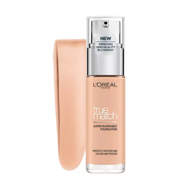 L’Oréal Paris True Match Foundation 3D/3W Golden Beige – Flüssige Grundierung für natürlichen Teint, langanhaltend, alle Hauttypen