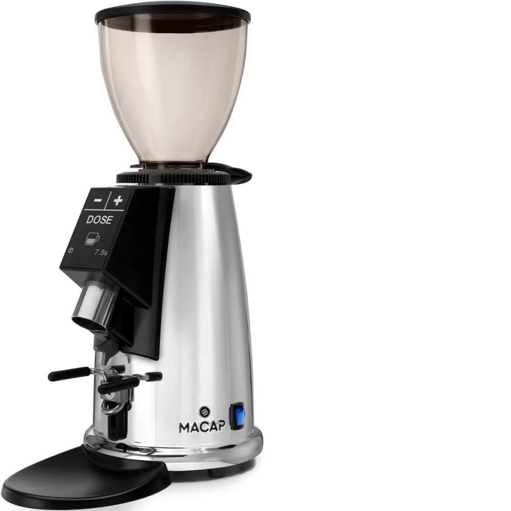 MACAP M2E Domus Kaffeemühle Chrom – Profi-Mahlwerk mit Timer, präzise Einstellung & schnellem Ausstoß – Ideal für Home Baristas & Gastronomie