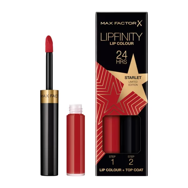 Max Factor Lipfinity Rising Stars 088 Starlet Lipstick - Langhoudende, hydraterende lippenstift met glans, tot 24 uur kleur, Hollywood geïnspireerd