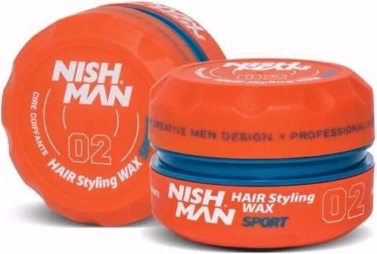 Nish Man Hair Wax 02 Sport - Flexibele Hold, Glans, Verzorging & Bescherming zonder Residu - Ideaal voor Controleerbaar Haar