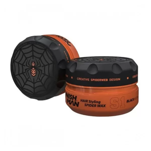 Nishman Spider Wax Black Widow - Flexibele Haarwax voor Sterke Fixatie, Lichtgewicht Formule, Langdurig & Residu-vrij - Perfect voor Creatieve Kapsels