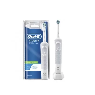 Oral-B Vitality 100 Elektrische Tandenborstel - CrossAction, Timer, Oplader, Verwijdert Tandplak, Geschikt voor Diverse Opzetborstels