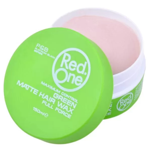 RED ONE Haarwachs Grün Matte 150ml - Caribische Duft, Styling & Haltbarkeit, Frische Kauwgom, für alle Haartypen, Männer & Frauen