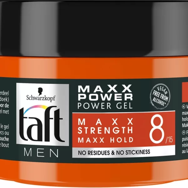 Taft Styling MAXX Power Gel, 1x 150ml – 24h maximale Hold, Hold Level 8, keine Rückstände, für perfektes Hairstyling