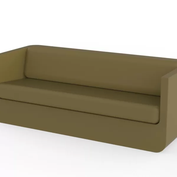 Vondom Ulm Sofa Khaki - Wetterbeständig, Ergonomisch, Recycelbar, Designer-Lounge für Innen- und Außenbereich, Modernes Polyethylenharz