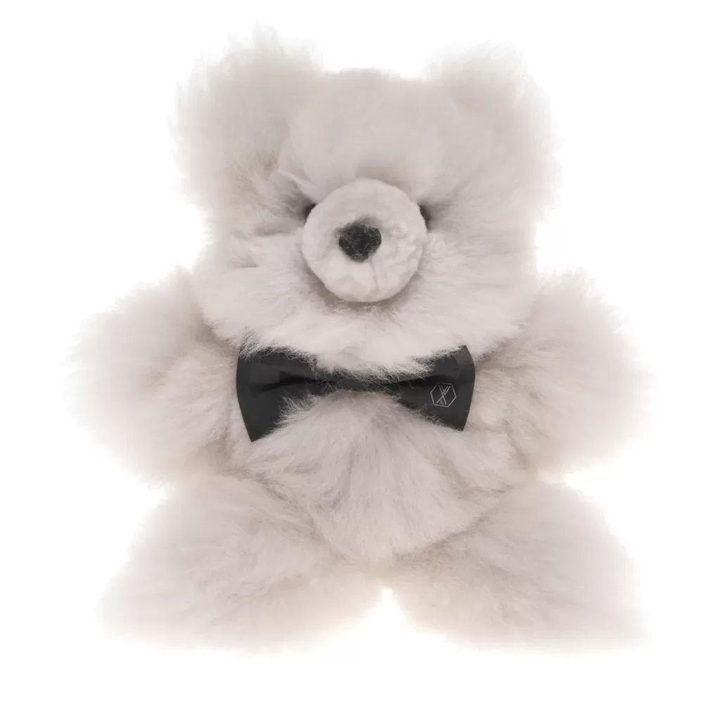 WEICH Couture Alpaca Teddy PELU – Kuscheltier aus Royal Alpaka-Fell, Silber/Grau, hypoallergen, edel verpackt, für Kinder, 30 cm