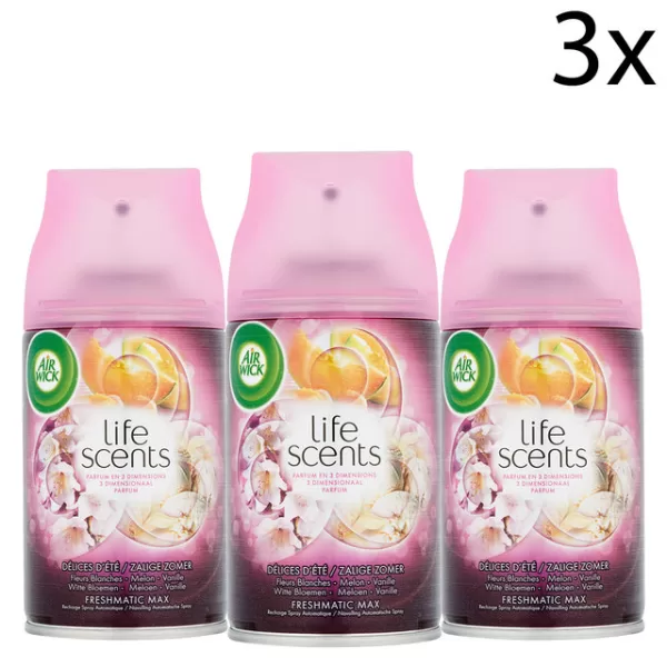 Air Wick Freshmatic Automatischer Spray Lufterfrischer - Life Scents Zalige Zomer, 3x250ml, Neutralisiert Gerüche, Blumen & Vanille Duft