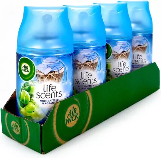 Air Wick Freshmatic Navulling - Linen in the Air - Voordeelverpakking 4 x 250ml - Continue Geur, Tot 60 Dagen, Life Scents™