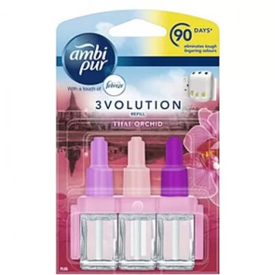 Ambi Pur 3volution Thai Orchid - Elektrischer Nachfüller für Raumduft, 20ml, langanhaltender Duft, frische und florale Note