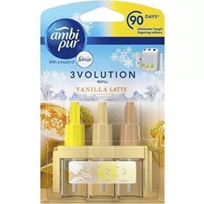 Ambi Pur 3volution Electric Refill Vanille Latte – Duftöl für Raumluft, langanhaltend, frischer Vanilleduft, 20 ml, ideal für Zuhause.