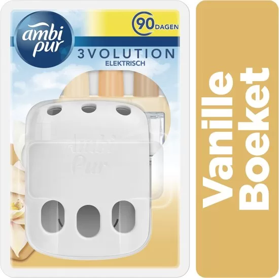 Ambi Pur 3volution Starterset mit Vanille Bouquet Nachfüllung – 20ml, Luchtverfrisser, regelbare geurintensiteit, 90 dagen frisheid.