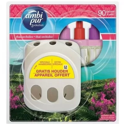 Ambi Pur 3volution Electric Air Freshener + Refill – Thai Orchid, Fragrance for Home, Lasts Up to 90 Days, Fresh Scent