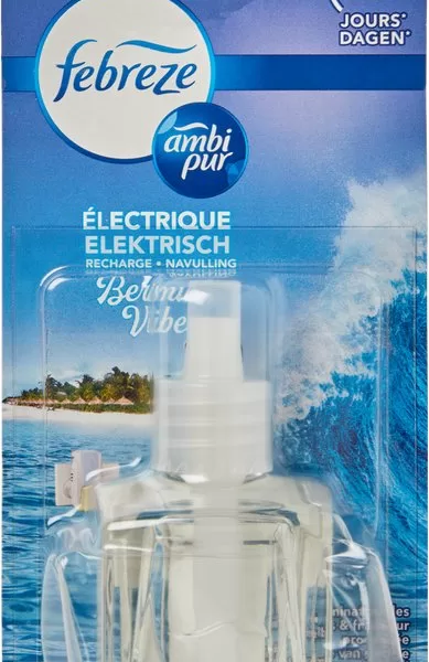 Ambi Pur Febreze Luchtverfrisser Navulling Bermuda Vibes – 20 ml, Tot 80 Dagen Frisse Oceaangeur voor Huis en Kantoor