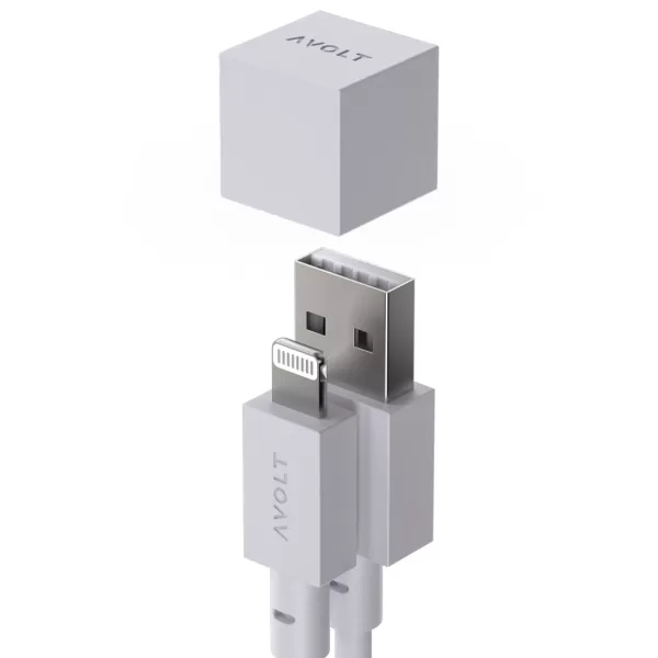 Avolt USB A auf Lightning Ladekabel 1,8m - MFi-zertifiziert, Gotland Grau, flexibles Silikon, schnelles Laden & Datenübertragung 480 mbit/s