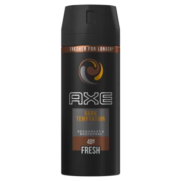 Axe Deodorant Spray - Dark Temptation 150ml (3 Stück) - Verführerischer Duft mit Schokolade, Koriander, Gember & mehr