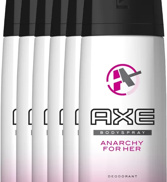 Axe Deospray Anarchy for Her - 6x150ml, Frische & Duft für Frauen, Lang anhaltender Schutz, Perfekt für den Alltag und unterwegs